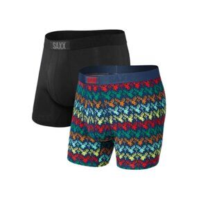 Saxx ULTRA 2 pack Christmas Boxer Briefs Rudolph & Black